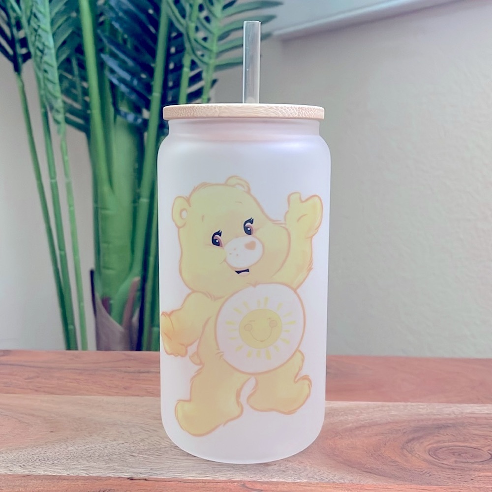 🆕 Care Bear Can Glass Cup